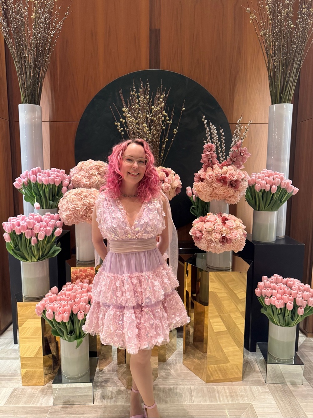 3D Floral Sequin Tulle Cocktail Dress